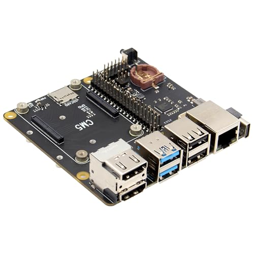 Geekworm X1500 CM5 IO Carrier Board for Raspberry Pi Compute Module 5 Support Dual M.2 NVMe SSD|1GbE Ethernet Port