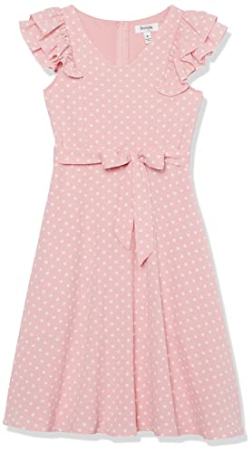 Speechless Girls' Polka Dot Crepe Dress, Mauve/Ivory, 7 #TOP29