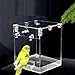 Dranvosk Hanging Bird Bath for Cage | Parrot Bath Bird Shower with Secure Hook | Bird Cage Accessories for Parakeets Small Medium Birds