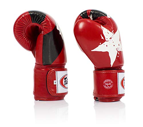 Image of Fairtex Muay Thai Style Sparring Gloves, Red /Black, 12-Ounce
