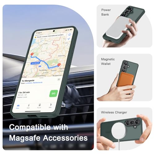 Image of for Samsung Galaxy S26+ Plus Case, Matte Magnetic Phone Cover, Gray | Fit for MagSafe, Screen Protector included, Shockproof Military Grade Protection, Translucent Frosted Back