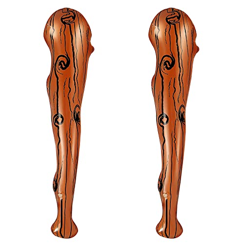 2 peças de paus de madeira insufláveis de 90 cm, acessórios de dramatização, prop castanho, divertidos prop fotográficos, usados para bailes de maquilhagem, festas de cavernas