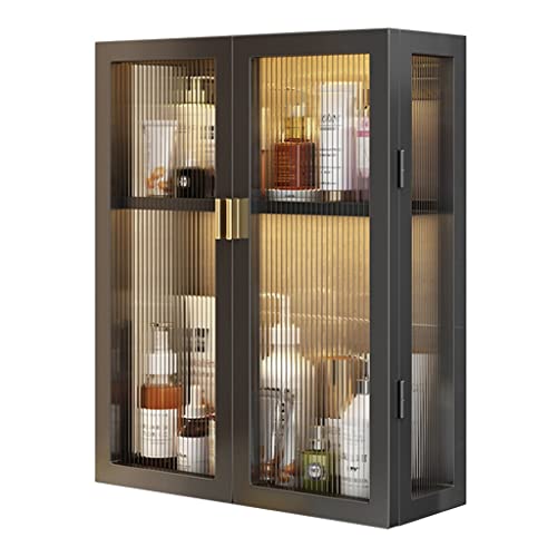 Estantes de Almacenamiento para sobre el Inodoro: botiquín de Pared para baño, Organizador de cosméticos sin taladros, Estante Flotante para Ahorrar Espacio (Negro, 40 x 14 x 53 cm)