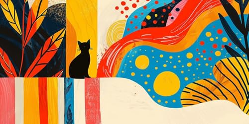 Peinture Diamond Chat Noir pour Décoration Murale Salon | Kit Broderie 5D