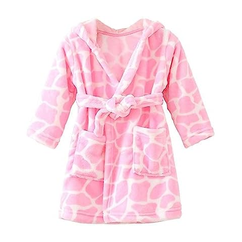 JZLPIN Kids Flannel Bathrobe with Hoodie Cover