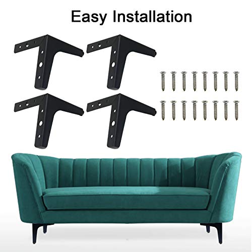 Kyuionty Set Of 4 Furniture Legs 7 Inch, Modern Metal Furniture Sofa Legs For Cabinet Couch Sofa Table Cupboard, Triangle Furniture Feet Diy Replacement (Matte Black) #TOP1