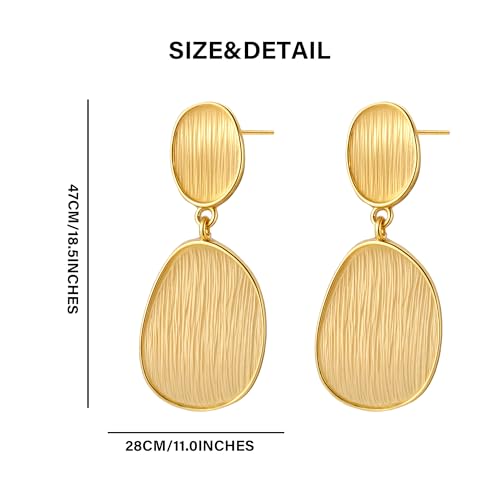 Shinelab Lightweight Geometric Teardrop Dangle Earrings - Bohemian Hammered Drop Jewelry for Everyday Elegance - Image 6