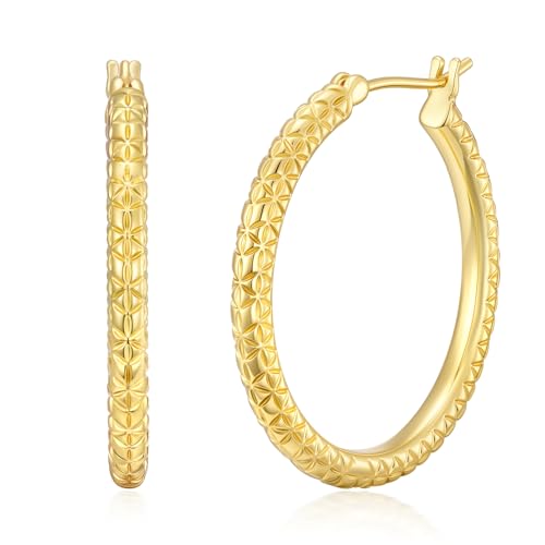 RYHIX 14K Gold Hoop Earrings 14K Gold Hoop Earrings for