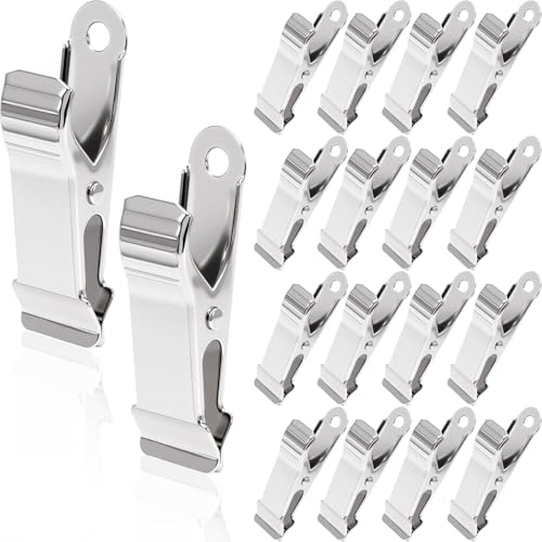 Winsyison 18pcs Flat Spring Mini Clamps, 1.6 Inch Small Metal Alligator Clips for Crafts, Mini Non-Slip Spring Clips Clamps for Backdrop Office Paper Lights Hanging- Silver