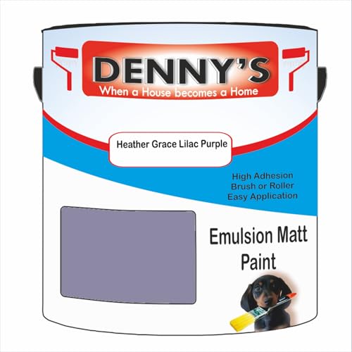 Premium Interior Wall & Ceiling Emulsion Paint – Heather Grace Lilac Purple – Rich Matt Finish, Durable & Washable, Low Odour, Ideal for Living Rooms, Bedrooms & Hallways (1 Litre Tin)