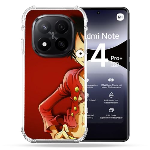 Coque Xiaomi Redmi Note 14 Pro Plus 5G Luffy protège des chutes et casses d'écran