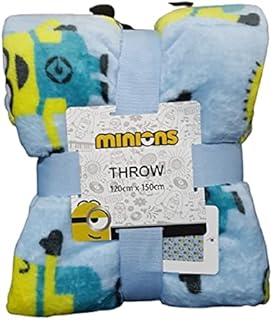 Primark Minnions Super Soft Throw Bed Blanket Home Decor 120 Cm x 150 Cm, Blue