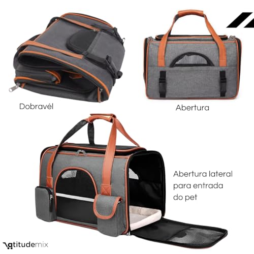 Bolsa Pet Transporte Viagem Mala Avião Luxo Cães E Gatos (preto)