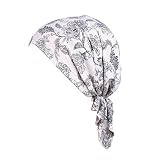 beauty YFJH Women Stretch Cotton Print Sleep Turban Hat Headwear Scarf Chemo Beanie Cap for Cancer H