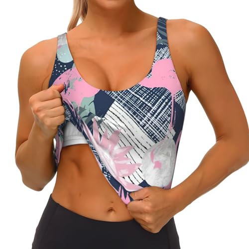 Débardeur d'été femme avec rembourrage intégré dos nageur motif flamant rose - 4