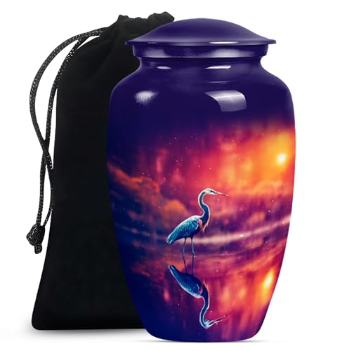 Heron Urn, Urns for Mom Ashes, Large Urns for Human Ashes Adult, Burial Urns for Humans, Cremation Urns for Adults, Urn for Ashes Adult Male (Size - 10inch)