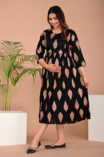 Image of Shantika Women's Maternity Dress Feeding Kurti with Zippers