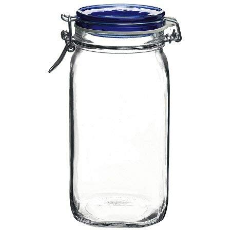 Bormioli Rocco Fido Jar - 1.5 Liter (50.75 Oz.) - Blue Lid #TOP3
