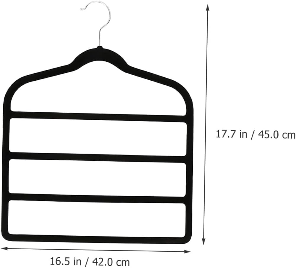 Angoily 5pcs Space-Saving Pants Hangers with Multi-Layer Design for Closet Organization Trousers and Scarf Rack Black Household Clothes Storage