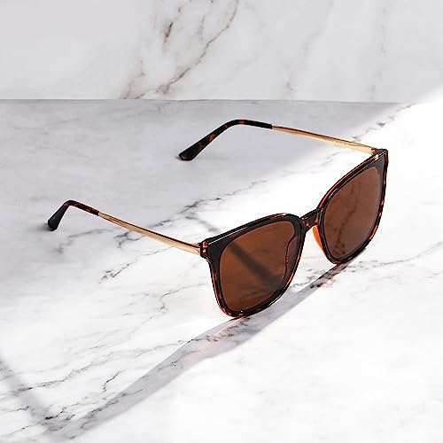 Image of Trendy TAC Polarized Square Sunglasses for Women Men, Oversized Lightweight TR90 Frame UV400 Protection