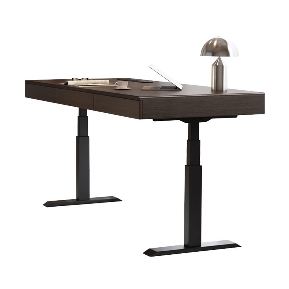 Electric Height Adjustable Desk Sit Stand Workstation Modern Computer Desk for Home Office Ergonomic Elevating Desk for PC Space-Saving Work Station (M)