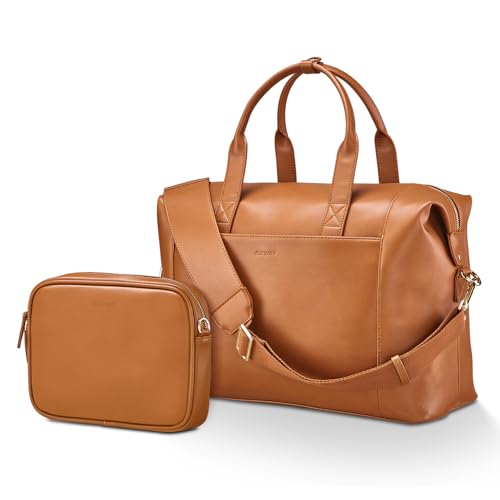 Joyway Leather Travel Duffel Bag with Luggage Strap