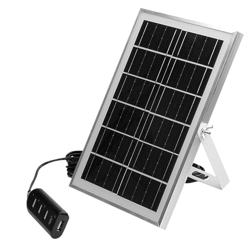 Panel Solar Portátil - Cargador USB Solar con Toma, Flexible con 4 Puertos USB de Alta Eficiencia para Camping, Suministro de Teléfonos, Ventiladores, Cámaras de Seguridad y Dispositivos Exteriores