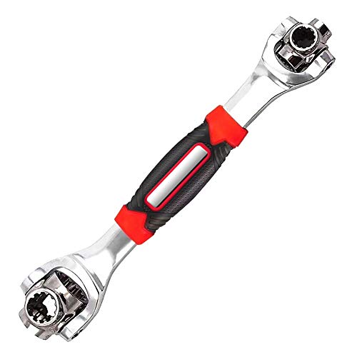 DFUTE 48-in-1 Multifunctional Socket Wrench,Multi-angle Wrench with 6 Corners, 360-Degree Rotating Head,Rubber Handle