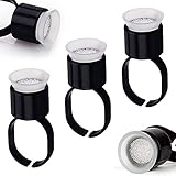 Ink Ring Cups - Autdor 100Pcs Pigment Rings Microblading Pigment Glue Rings with Sponge Ink Caps Cups Permanent Makeup Tattoo Eyelash Eyebrow Extensions Holder for Microblading Supplies (100Pcs)