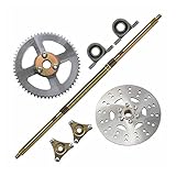 PUNTREJE: T8F 58T Vernacular 740mm Go Kart Kit de ensamblaje del Eje Trasero Kit de la Rueda Completa Concentrador de la Rueda Disco Disco Rotor T8F SPOCKET Ajuste para Mini ATV Quad Drift TRIFT Buggy