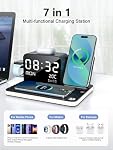 7-in-1 Wireless Charging Station for Multiple Devices, Wireless Charger with Night Light, Bluetooth Time Sync & Temperature, for iPhone 17/16/15/14/13 Pro Max, Android Phones, AirPods & Apple Watch