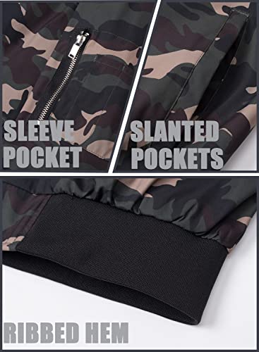 Tacvasen Men's Jacket-Lightweight Thin Sportwear Bomber Softshell Coat, C Army Green M #TOP4