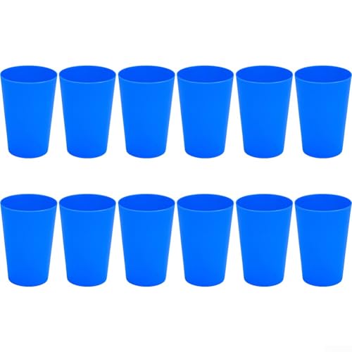 Lot de 6 gobelets colorés incassables en plastique ABS, 160 ml, empilables, légers, passent au lave-vaisselle et au micro-ondes, pour jus, lait, eau, camping, voyage, enfants (bleu)