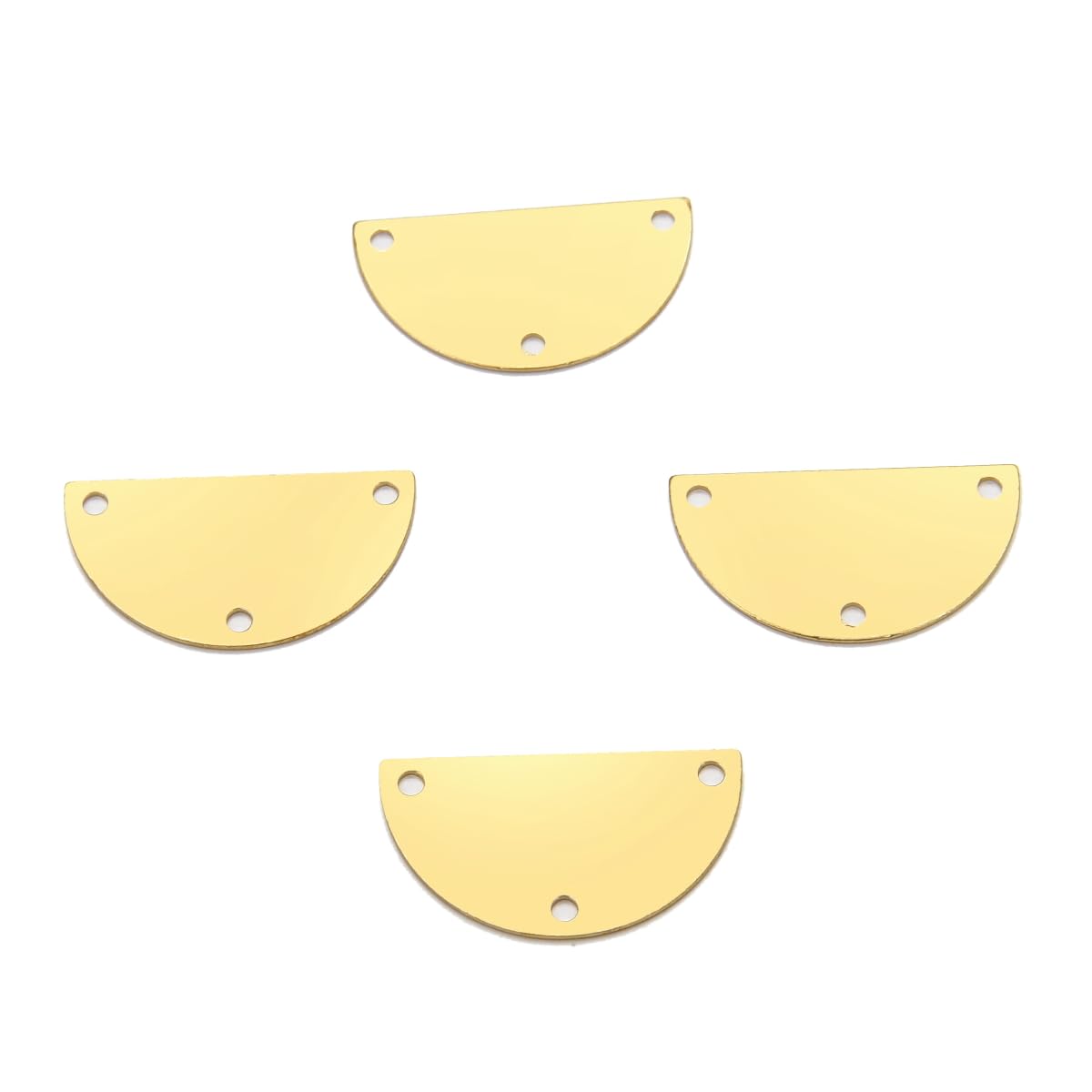 20pcs Adabele Raw Brass 21mm Half Round Semicircle Connector Link 3-Hole Earring Findings No Plated/Uncoated for DIY Craft Jewelry Making CX-R4