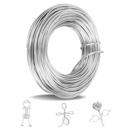Lanovuto 2 mm Basteldraht, 30 m Draht zum Basteln, Weicher Aluminiumdraht, Schmuckdraht, Silberdraht, Aludraht für Schmuck