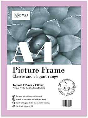 A2 Black Picture Frame, Fits A2 (42 x 59.4cm - 16.5 x 23.4in) Poster, Photo, or Print. Portrait and Horizontal Wall Hooks
