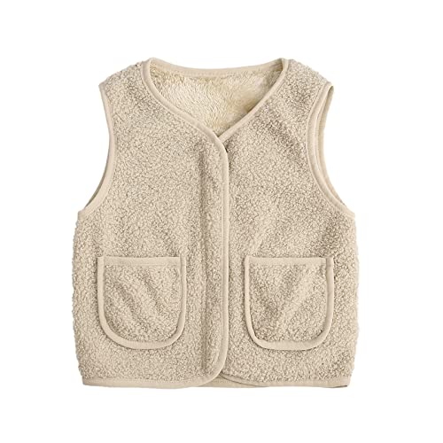 Toddler Children Girls Boys Solid Warm Thick Spring Winter Sleeveless Vest Clothes Coat Zipper Toddler Winter Clothes