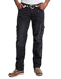 Inklusive Gürtel Timezone Herren BenitoTZ Cargo Pants incl. Belt Hose, Schwarz (Caviar Black 9151), W36/L32