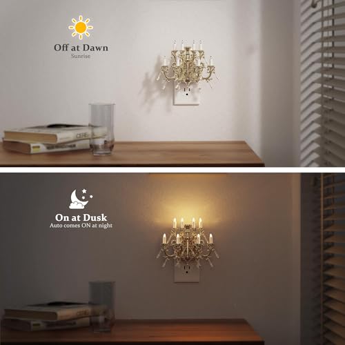Image of JandCase Night Lights Plug Into Wall,Dimmable Night Light | Warm White & Flame Effect Pendant Night Light, Dusk to Dawn Sensor, 180 Rotatable Plug,for Home Bedroom Christmas Decor