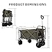 Wahome-Smart Portable Outdoor Garden Utility Wagon for Family Adventures, Durable & Foldable, for Beach and Camping, Army Green