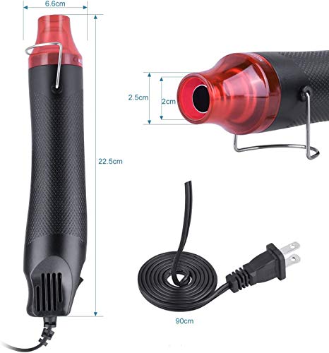 Lfsum Mini Hot Air Gun, Portable Mini Heat Gun For Diy Embossing Shrink Wrapping Drying Paint, 300W Multi Function Electrical Heat Tool (Black) #TOP1