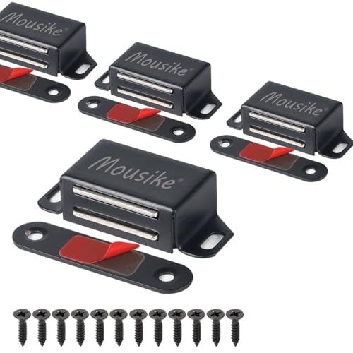 Mousike Cabinet Magnets 30lb Black Door Magnets with...