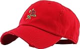 KBSV-124V RED Rose Flowers Love Good Vibes Men Women Dad Hat Baseball Cap Adjustable Unisex