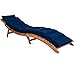 Deuba Coussin pour Chaise Longue rembourré Bleu 7cm d'épaisseur avec lanières Coussin pour transat Bain de Soleil