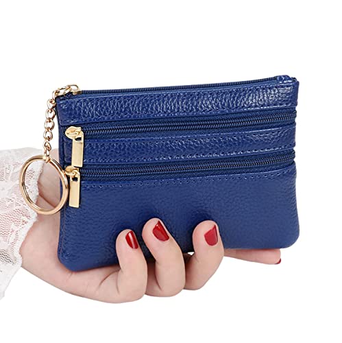 Portefeuille Fin En Cuir Pour Femme, Porte-Monnaie, Mini Porte-Monnaie En Cuir Pour Femme, Léger Et Portable, Porte-Monnaie Pour Homme, Enfant, Fille, Garçon (Bleu) Cover