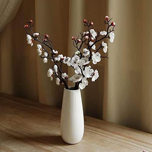 VRB DecTM 3 Pcs Artificial Cherry Blossom Flowers Fake Plant Flowers for Home, Room,Office | Flower for Vases | Decoration Items for Living Room (White)-image-24