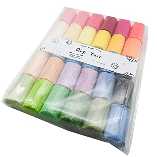Image of 30 Assorted Colorful Yarn Bundles, Latch Hook Rug Precut Colorful Yarn | Ideal for DIY Knitting Craft for Tapestry Knotted Rug Making