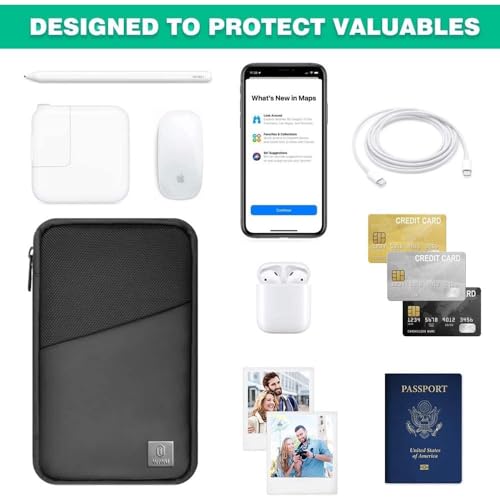 Image of WIWU MacBook Organizer, Electronics Organiser, Travel Case, Tech Pouch, Carrying Bag for Hard Drives, Accessories Case for Cord, Apple Pencil, Cable,Charger, Pod, Mouse, RFID Enabled
