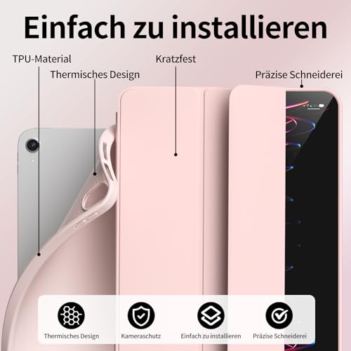 GKABXY Etui do iPada (A16) 11 generacji 11 cali 2025, iPad 10. generacji 10,9 cala 2022 z uchwytem na długopis, odporne na uderzenia etui ochronne, Smart Case Auto Sleep/Budzenie Tablet Cover Cover