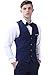 Mens Slim Fit 3-Piece Suit Blazer One Button Suit Jacket Tux Vest & Trousers,Black Suit, US Regular 34/Waist 28, Navy Blue